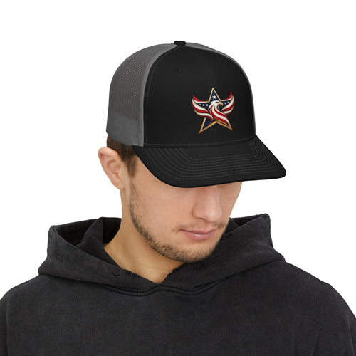 Patriotic Eagle Star Snapback Trucker Cap