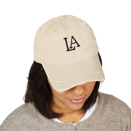 Sun Faded Cap | Distressed LA Embroidered Dad Hat