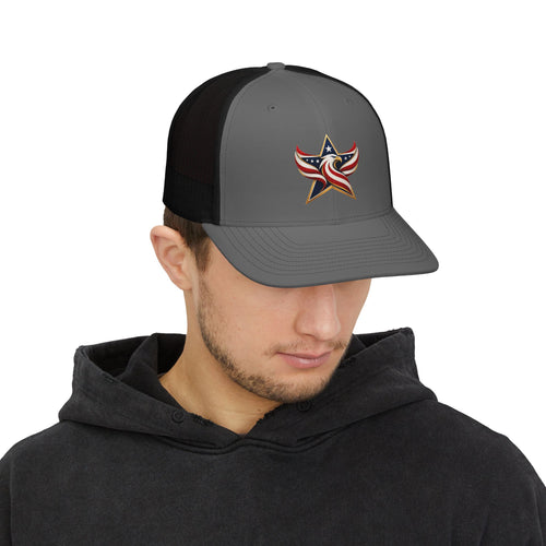 Patriotic Eagle Star Snapback Trucker Cap