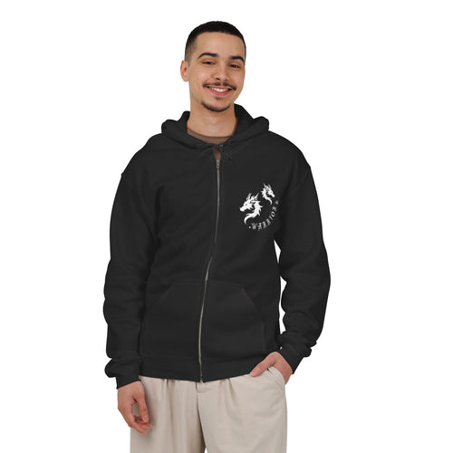 Wyvern Zip Hoodie | Dragon Warrior Graphic Hooded Sweatshirt