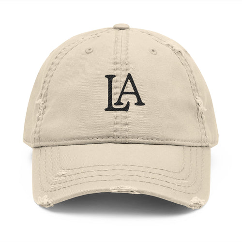 Sun Faded Cap | Distressed LA Embroidered Dad Hat
