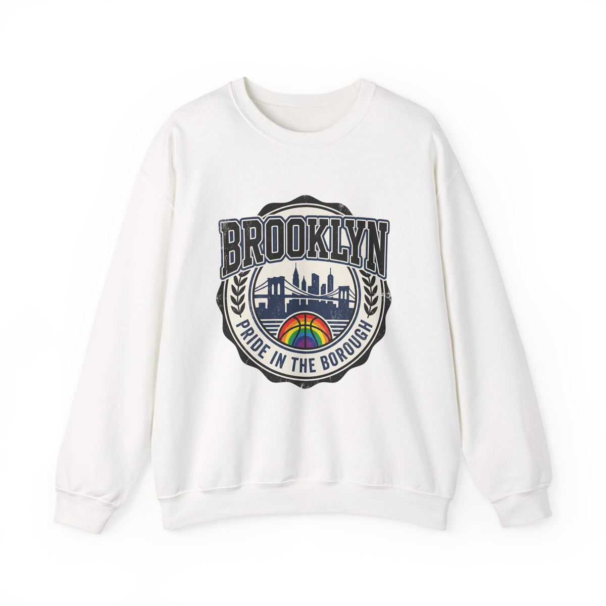 Brooklyn Pride Crewneck Sweatshirt — 'Brooklyn: Pride in the Borough' Skyline Design