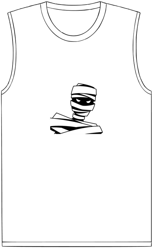 Pharaoh Tank | Black & White Mummy Graphic Sleeveless Shirt
