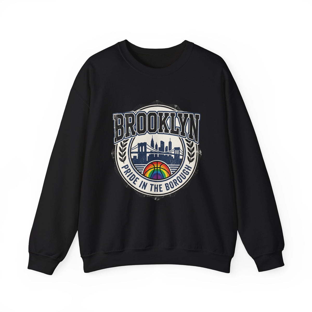 Brooklyn Pride Crewneck Sweatshirt — 'Brooklyn: Pride in the Borough' Skyline Design