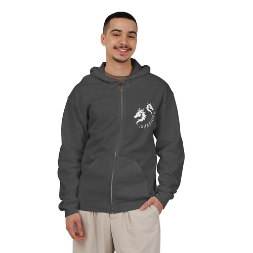 Wyvern Zip Hoodie | Dragon Warrior Graphic Hooded Sweatshirt