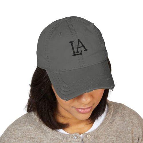 Sun Faded Cap | Distressed LA Embroidered Dad Hat