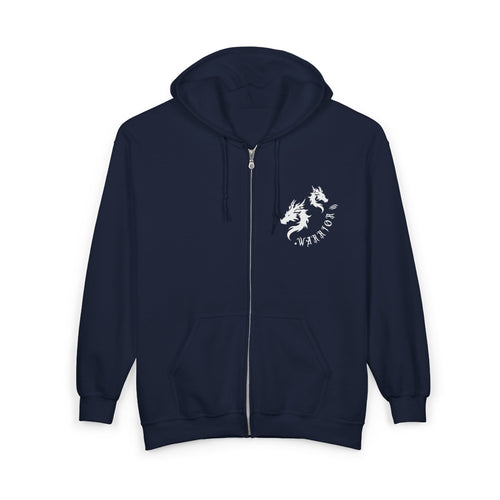 Wyvern Zip Hoodie | Dragon Warrior Graphic Hooded Sweatshirt