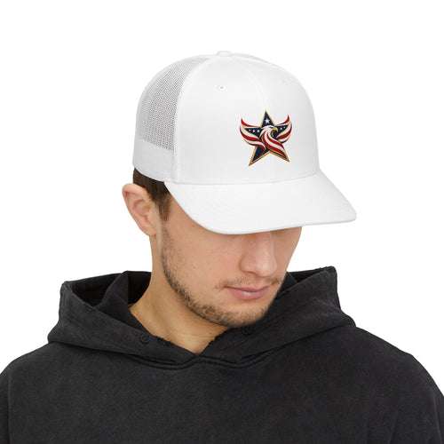 Patriotic Eagle Star Snapback Trucker Cap